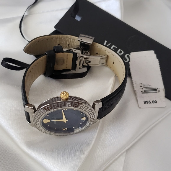 Versace Accessories Versace Daphnis Stainless Steel Gold Black